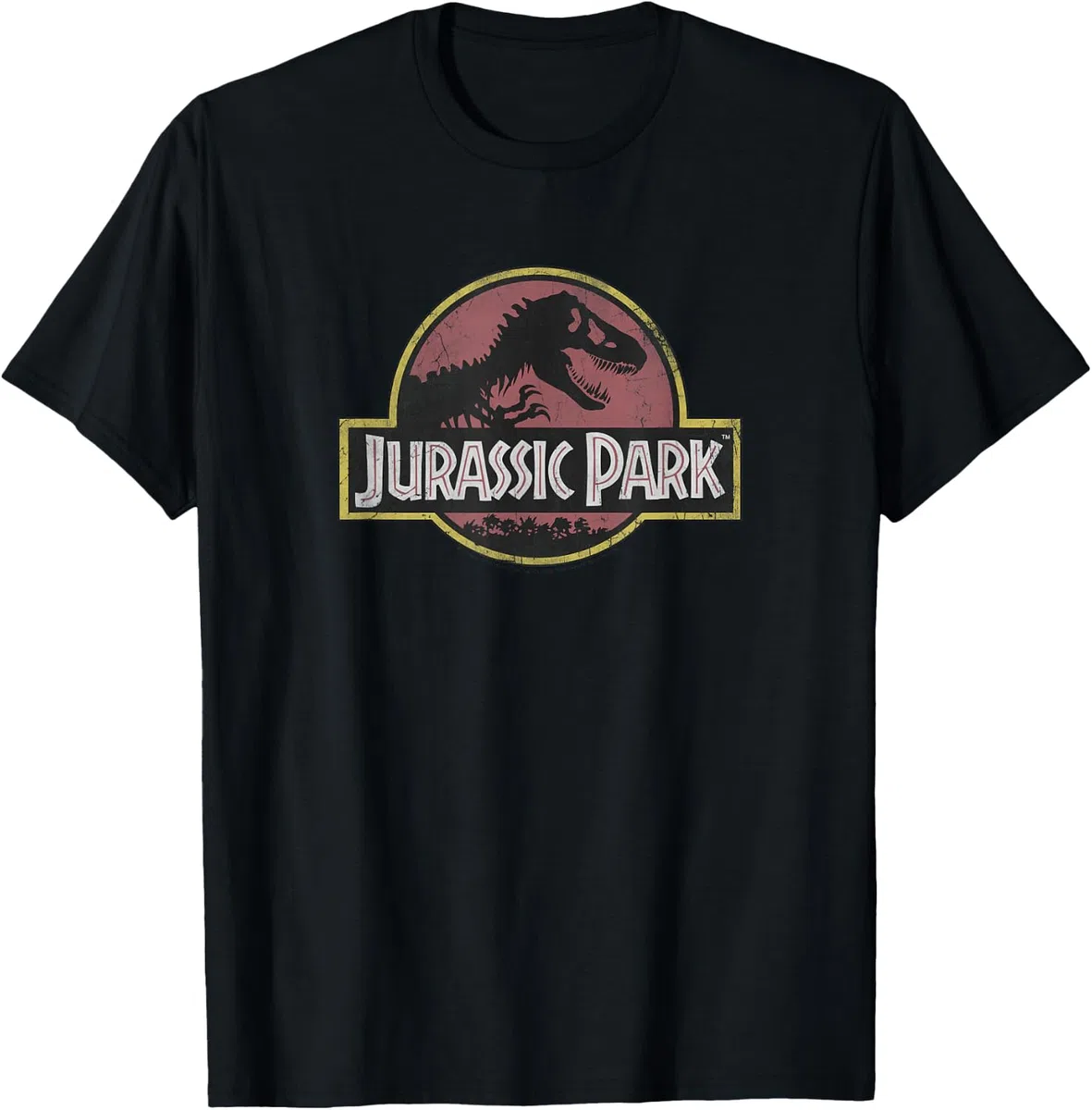 Jurassic Park Original Fossil Silhouette Faded Logo Maglietta