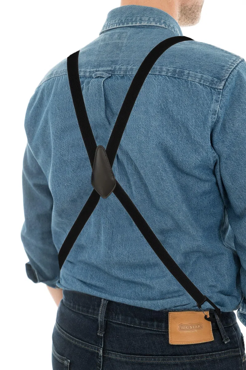 Bretelle a X Stile Skinny con Moschettoni in Plastica – 2 cm di Larghezza