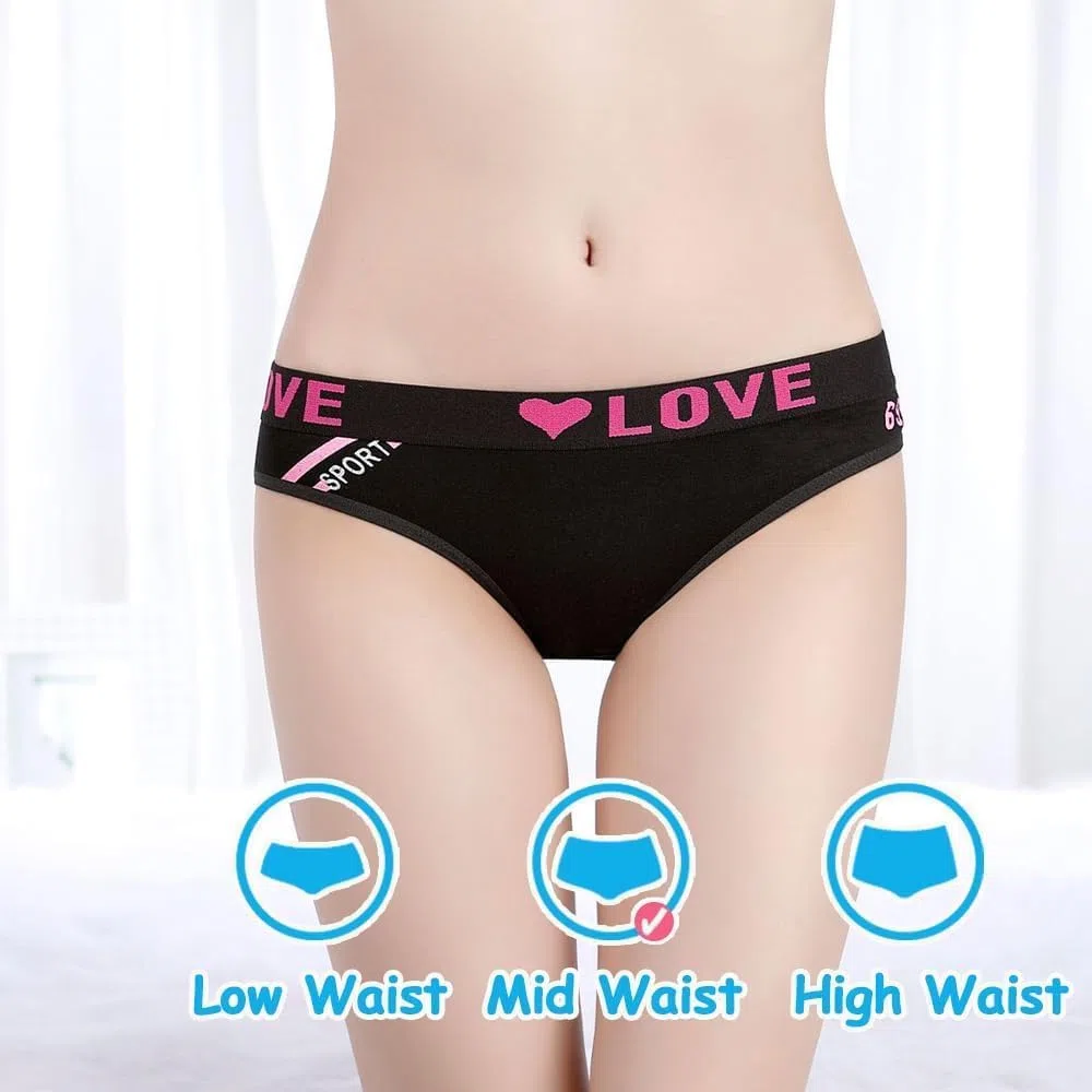 Slip da Ragazza Confezione da 6 Slip Alti Elasticizzati Slip Comfort Slip da Indossare Ogni Giorno con Slip Cintura Sportiva per Ragazze e Donne 8-18 Anni