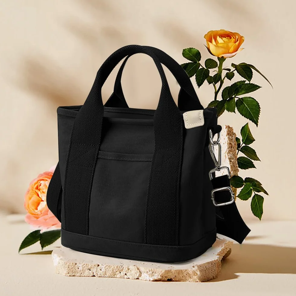 Aucuu, Borsa a mano in tela, borsa a tracolla da donna, con chiusura lampo, per tutti i giorni, scuola, shopping, lavoro, viaggi