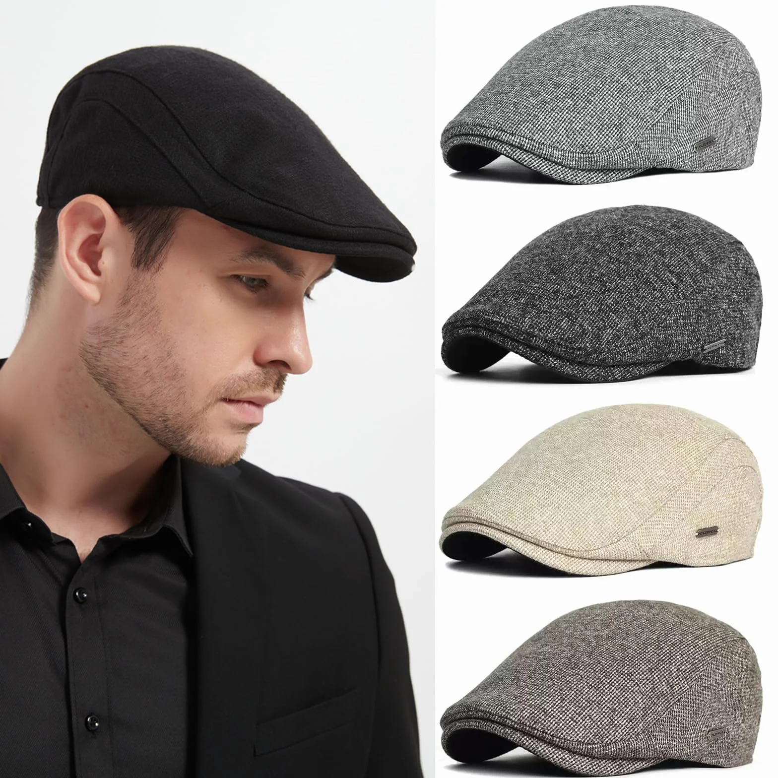 Coppola Uomo Berretto Piatto Baschi Basco Uomo Regolabile Vintage Scozzesi Irlandese Newsboy cap