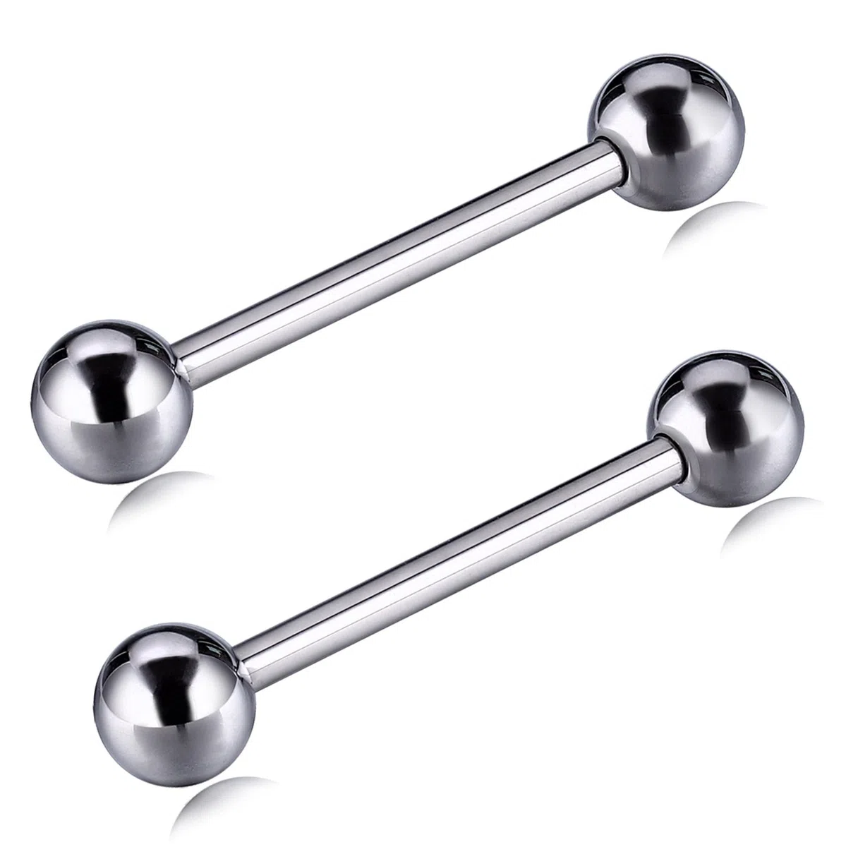 12G/14G/16G Coppia Bar Capezzolo Anello Scudo Barbell Filettato Internamente Lingua Piercing Gioielli G23 Titanio Solido