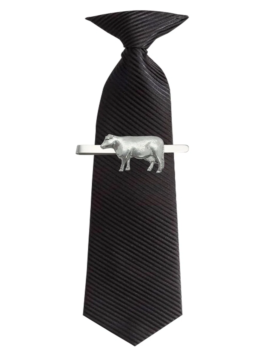 Fermacravatta a forma di mucca PP-A37 in peltro inglese (diapositiva)