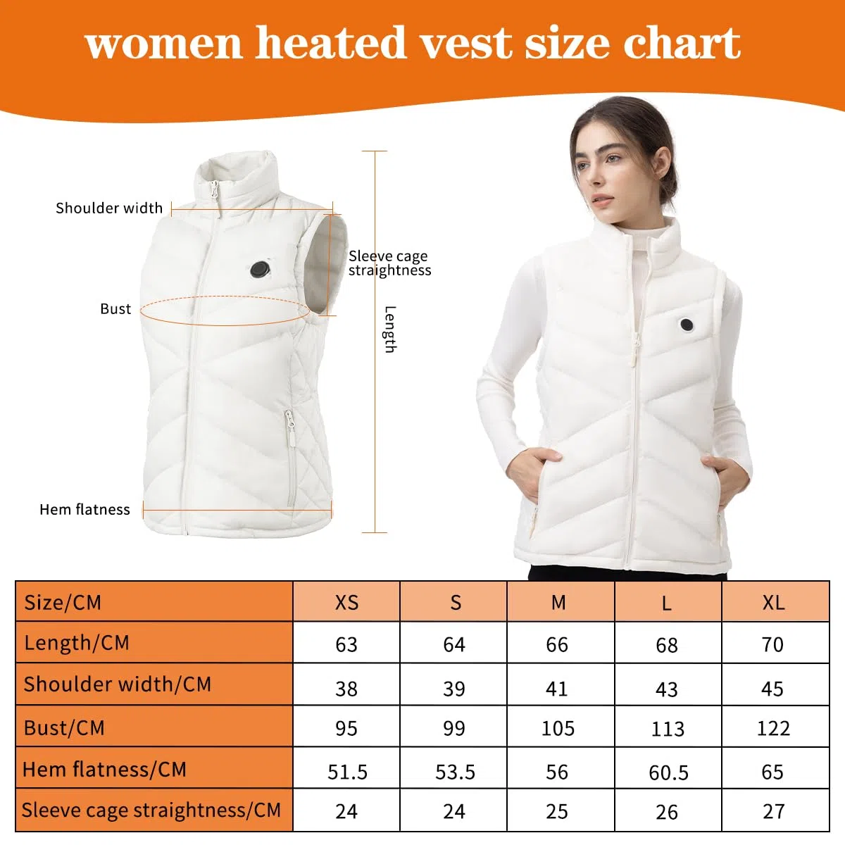 Gilet Riscaldato da Donna con Batteria 10000 mAh, Gilet Elettrico Invernale Caldo a Vestibilità Aderente e Confortevole – Ideale per Escursionismo, Campeggio, Uso Quotidiano e Regalo di Natale