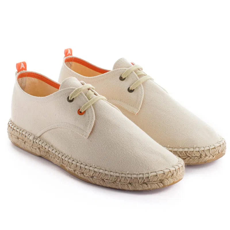 Espadrillas da Uomo in Iuta e Tessuto Terra Fatta a Mano Scarpe Casual Tipo Blucher con Lacci Flessibile, Morbido e Traspirante