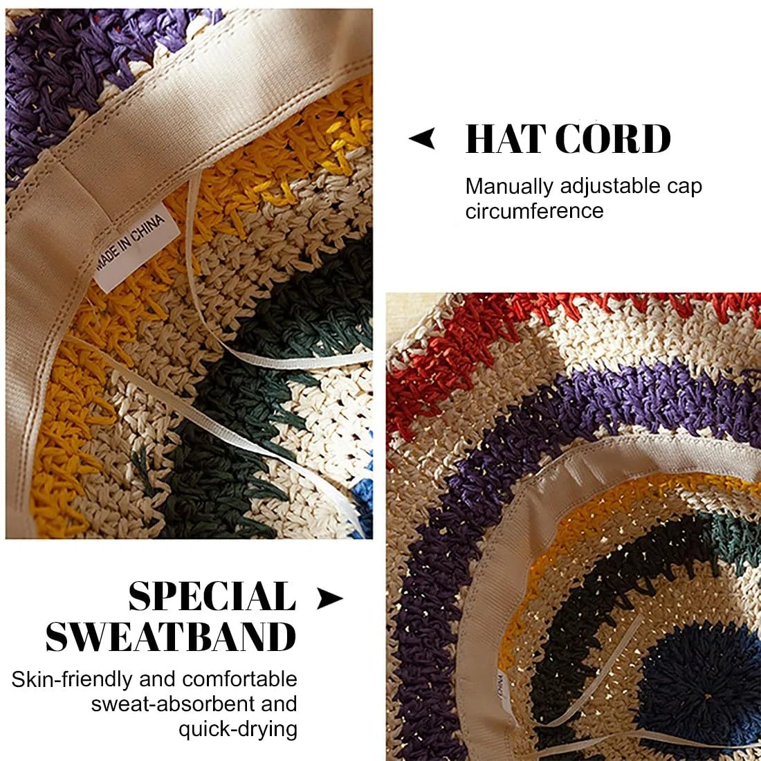Cappello di paglia pieghevole da donna, cappello estivo con tesa, per le vacanze, bellissimo cappello da usare in spiaggia