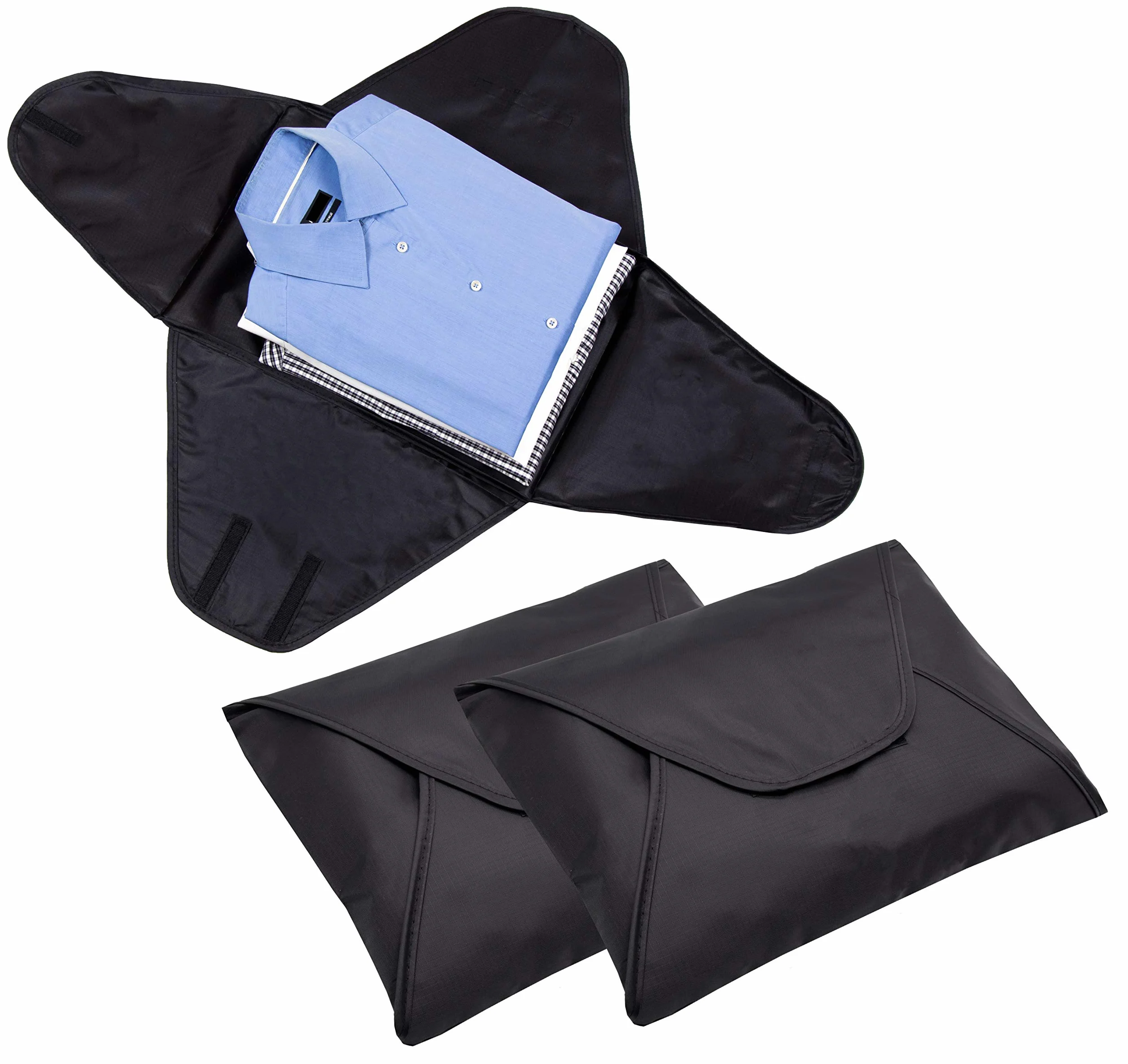 Zollner set di 3 pezzi custodia da viaggio per camicie, 41x30 cm, nero