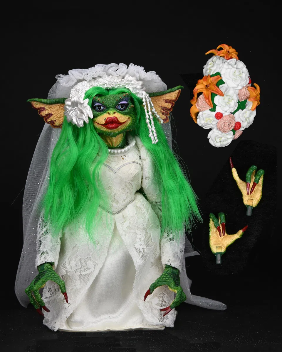 NECA 2022 Convention Exclusive Gremlins 2 Ultimate Greta in abito da sposa verde, verde, grande