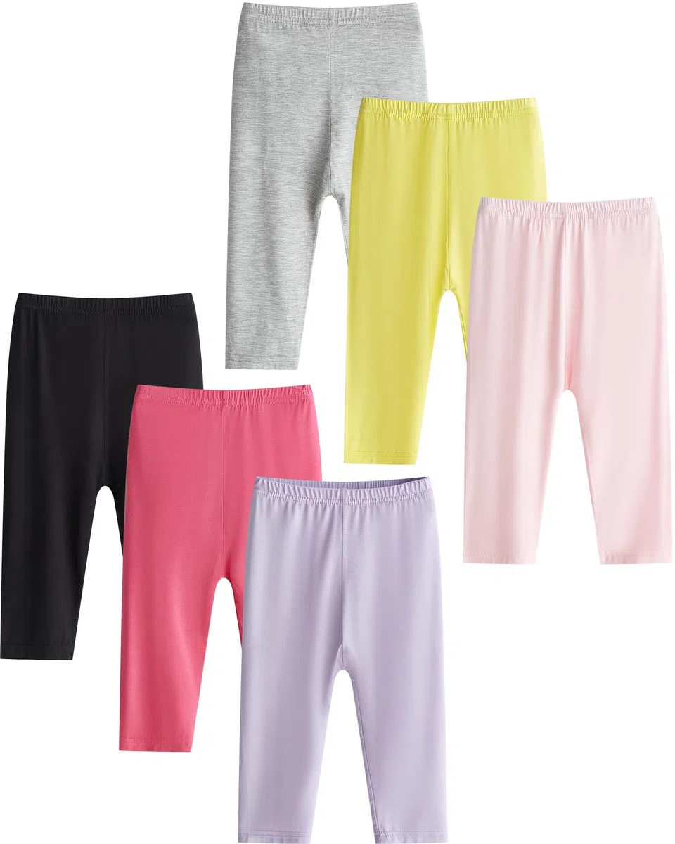 Adorel Capri Leggings 3/4 Pantaloni Estivi Bambina Confezione da 6