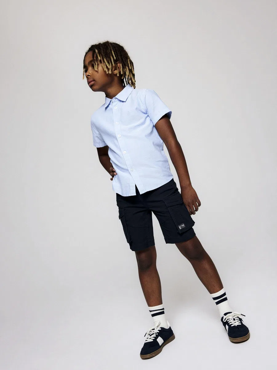 Name It Nkmnewsa SS Shirt Noos Camicia, Campanula, 116 cm Bambini e Ragazzi