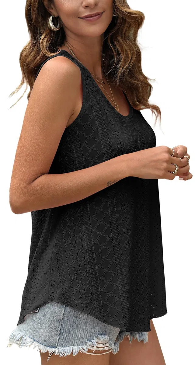 DUOEASE Canotte e Top da Donna Estate Casual Smanicato con Scollo U Tunica Camicetta Tshirt