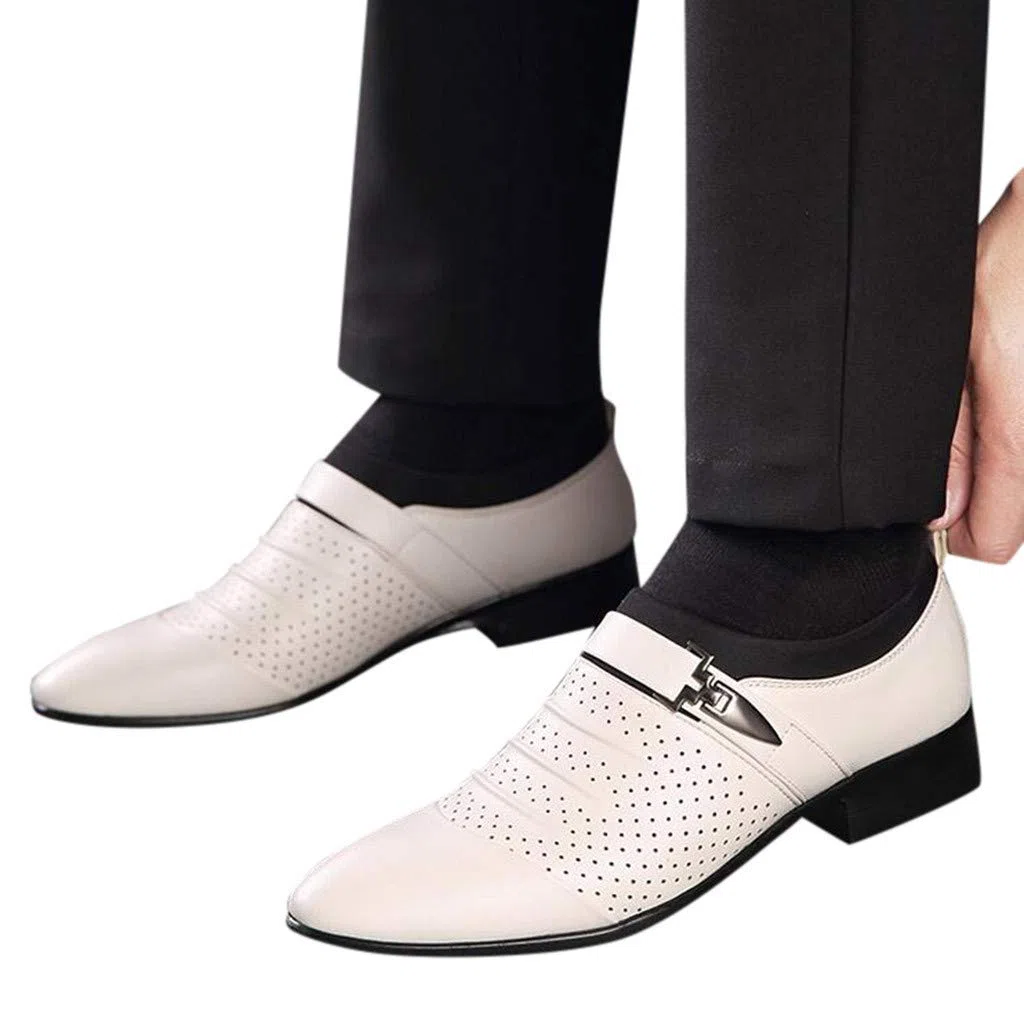 Scarpe da uomo business eleganti in pelle Oxford scarpe da sposa con lacci, leggere, larghe, classiche
