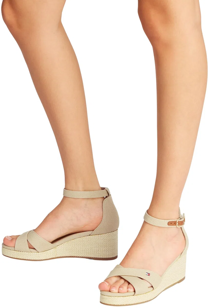 Tommy Hilfiger Donna Espadrillas Wedge Flag Criss-Cross Mid con Cinturino alla Caviglia