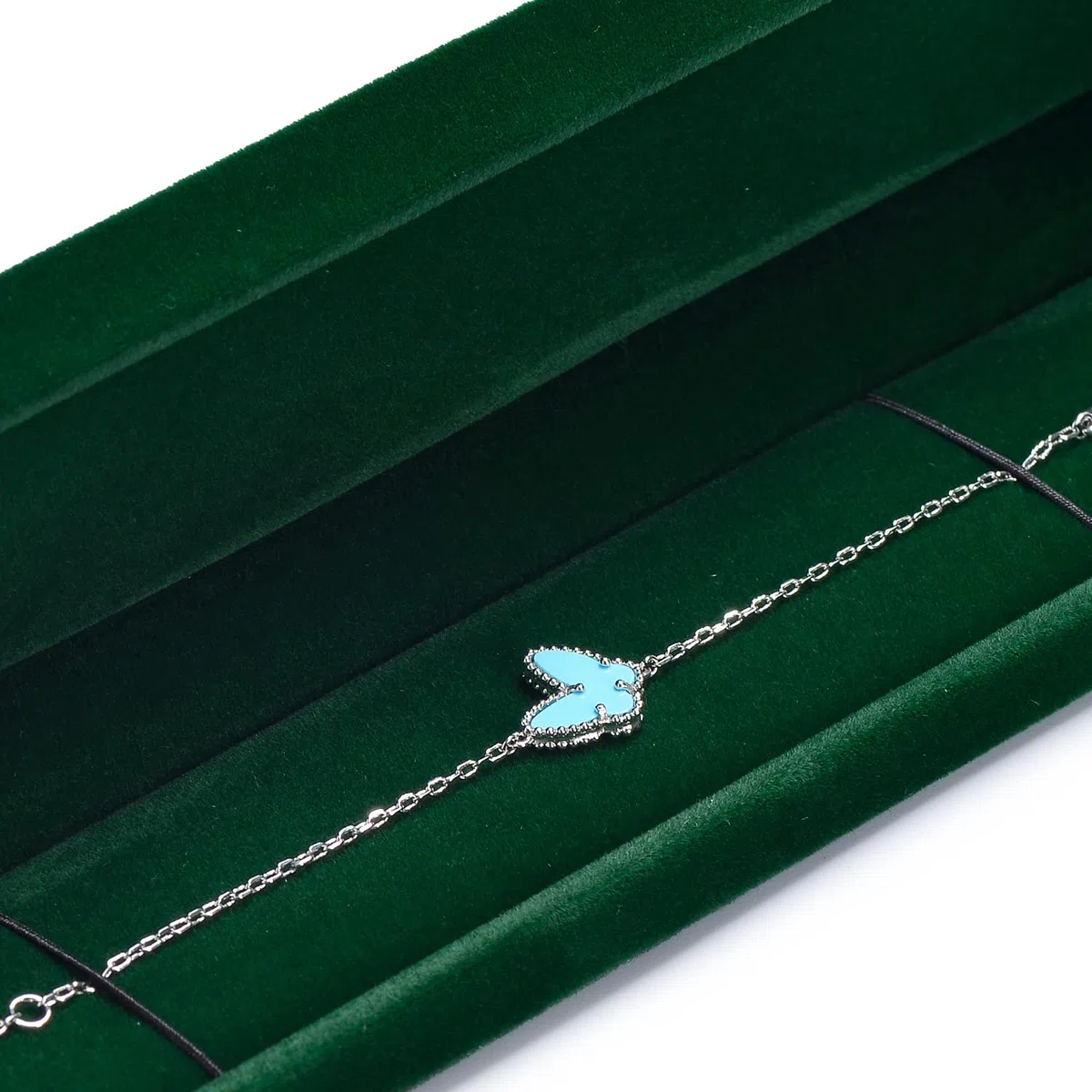 Oirlv Verde Velluto Scatola per Collana,Scatola Ciondolo,Bracciale Box Per San Valentino,Anniversario