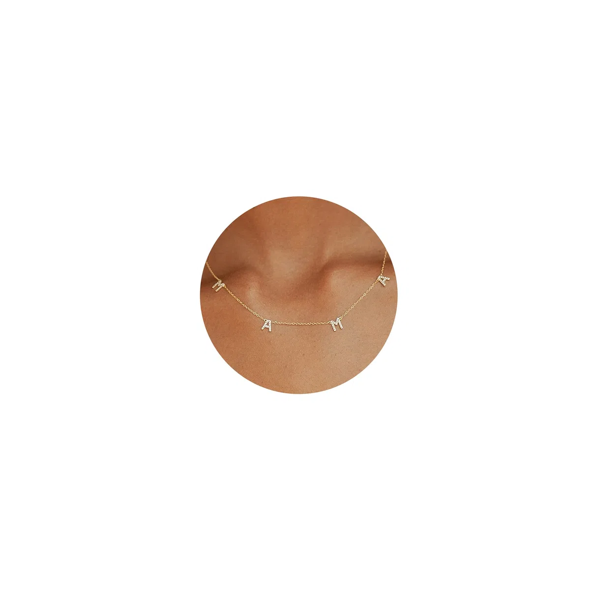 Regali di gioielli dell'amicizia Collana in oro delicato for donna, collana mamma placcata oro 14k Collane mamma con zirconi cubici Semplice catena di lettere in oro Gioielli personalizzati for mamma,