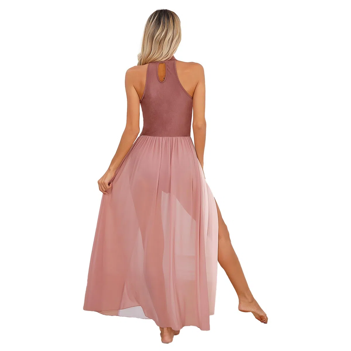 Freebily Abito da Ballo Latino Lirico Contemporaneo Donna Strass Leotards da Danza Classica Moderna Ballerina Senza Maniche Vestito da Danza Samba Rumba Salsa Ginnastica