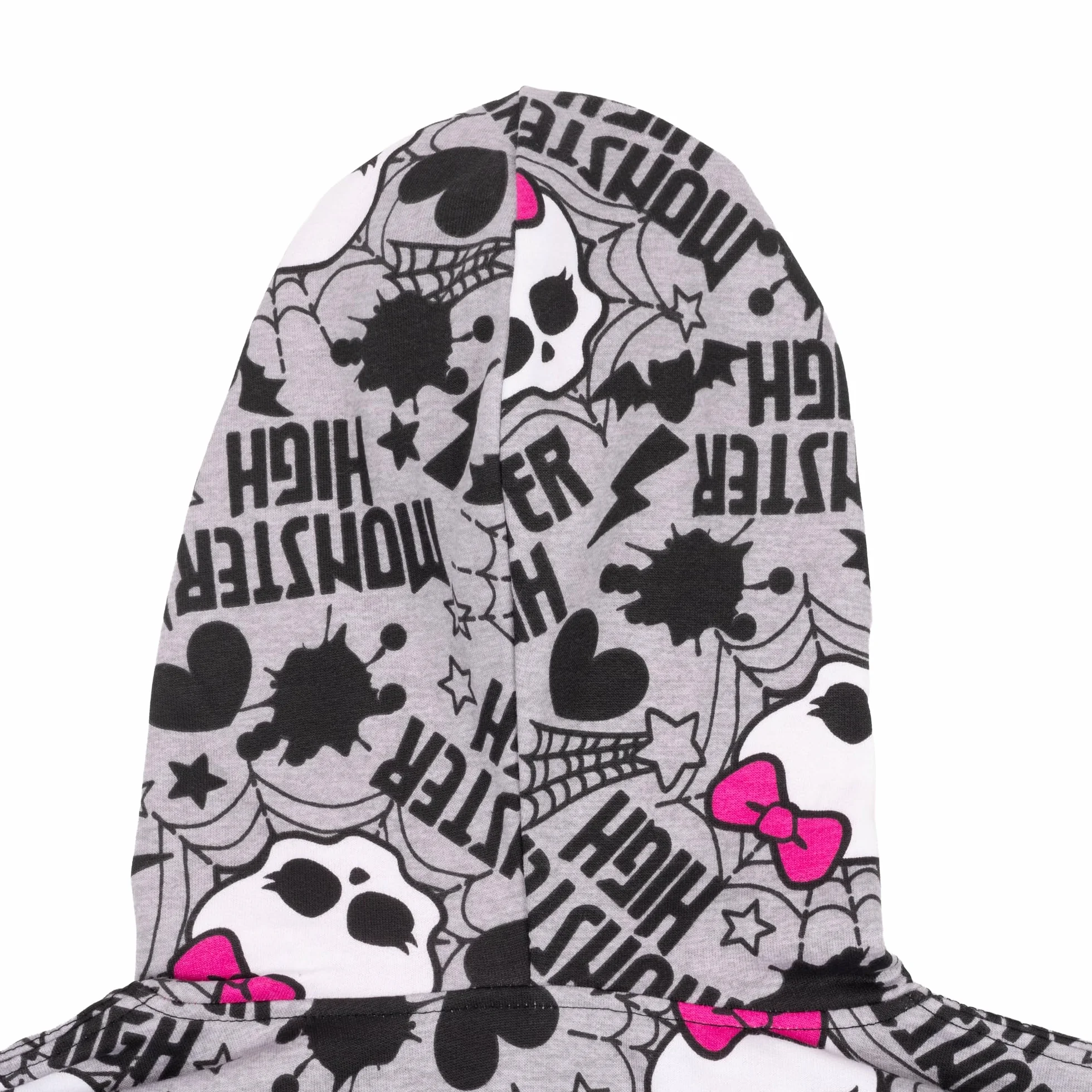 Mattel Monster High Felpa con Cappuccio e Zip per Bambine, Grigio