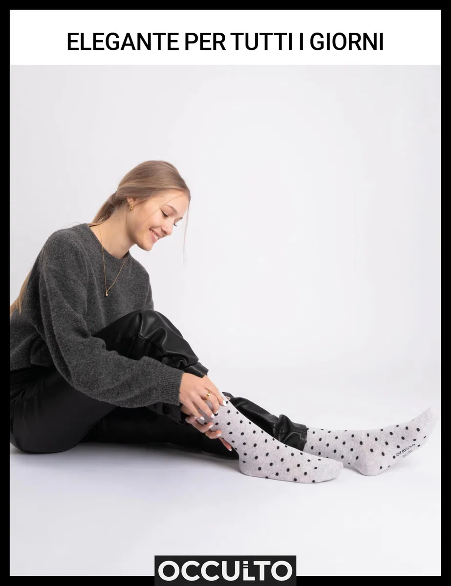Occulto CALZE DONNA strisce e punteggiate in COTONE (10 PAIA), CALZINI DONNA COTONE in DIVERSI COLORI