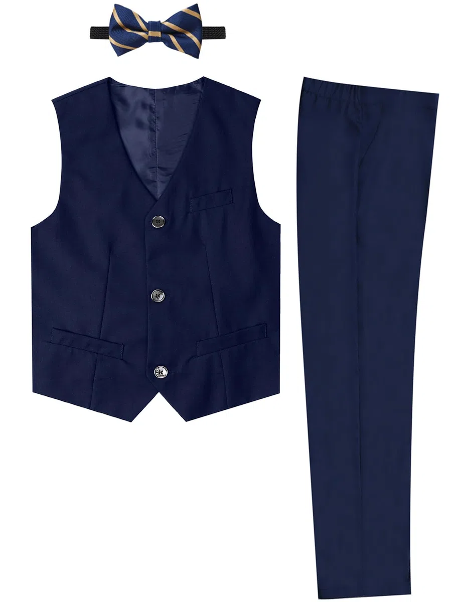 mintgreen Set di 2 tute per ragazzi, gilet e pantaloni, papillon e cravatta e fazzoletto, 116-164