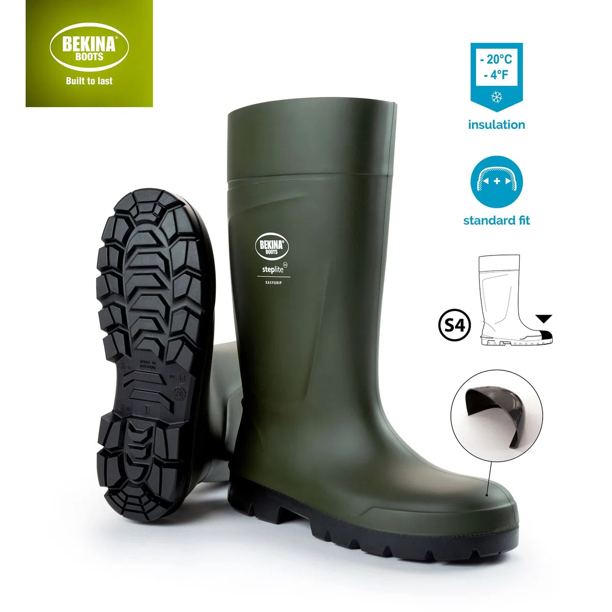Bekina - Agrilite Steplite Easygrip S4 Groen, verde con punta in acciaio Unisex – Adulto