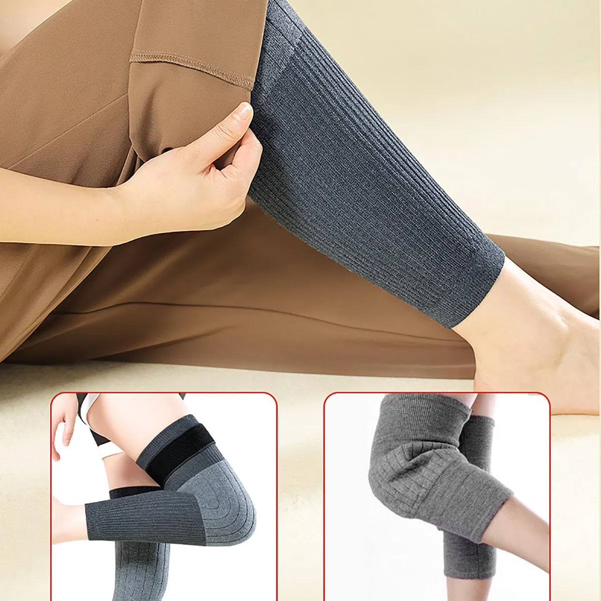 Calzini caldi sopra il ginocchio in cashmere, ginocchiere termiche invernali antiscivolo, ginocchiere in cashmere calde e antiscivolo estese