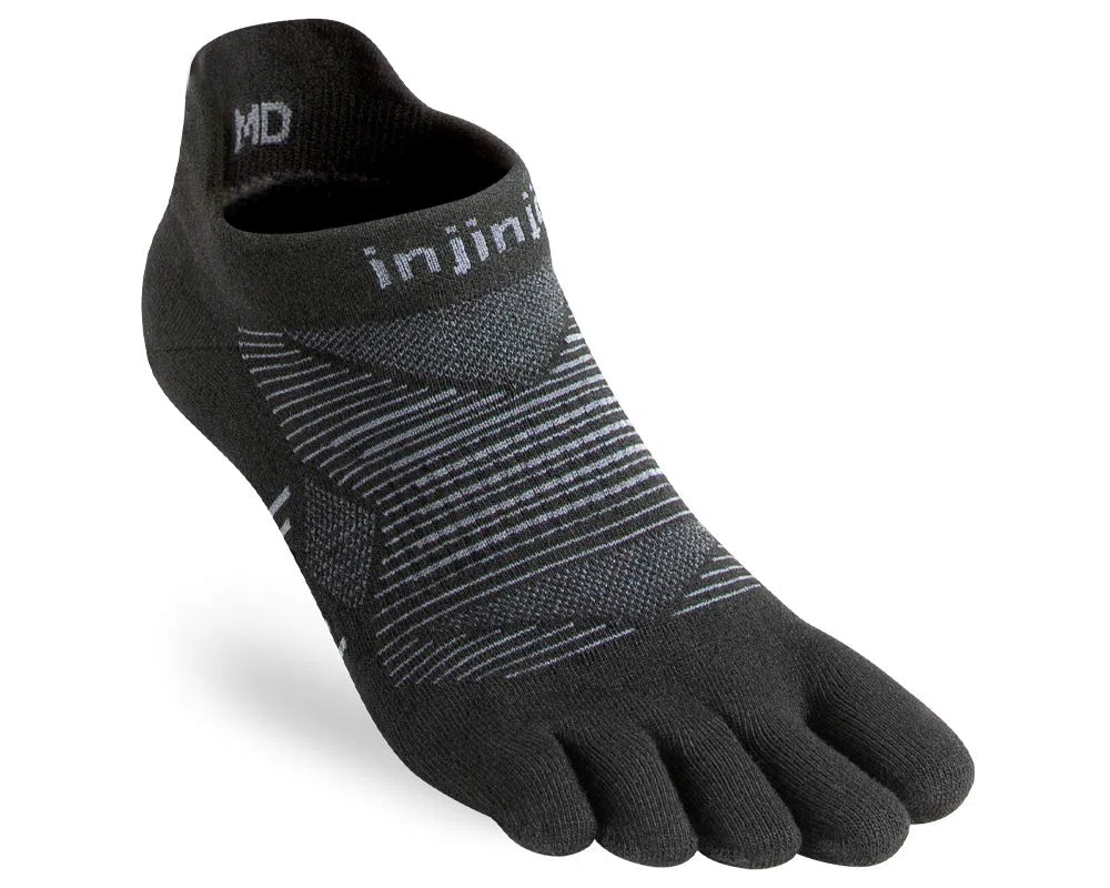 Injinji INJINJI - RUN LIGHT NO SHOW COOLMAX L CALZE NERO/GRIGIO