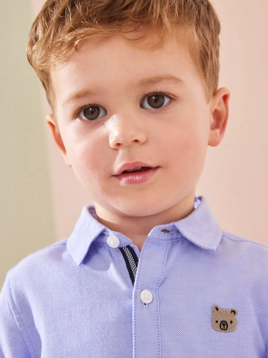 NEXT Ragazzo Camicia Oxford a Maniche Lunghe Blue Character 18 Mesi-24 Mesi