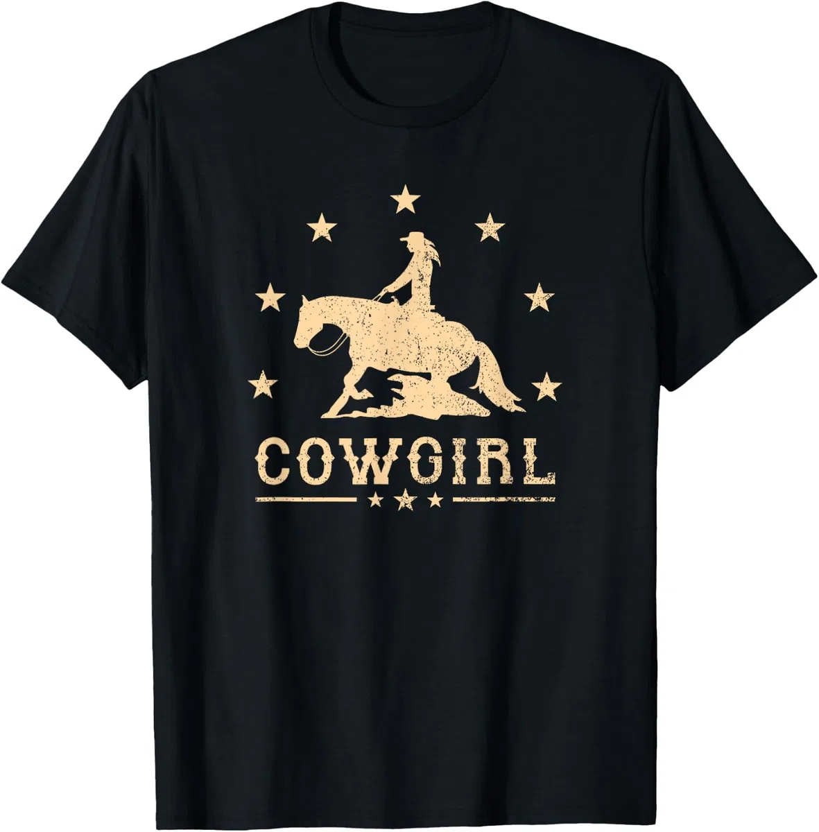 Western Riding Reining Quarter Horse Sliding Stop Cowgirl Maglietta