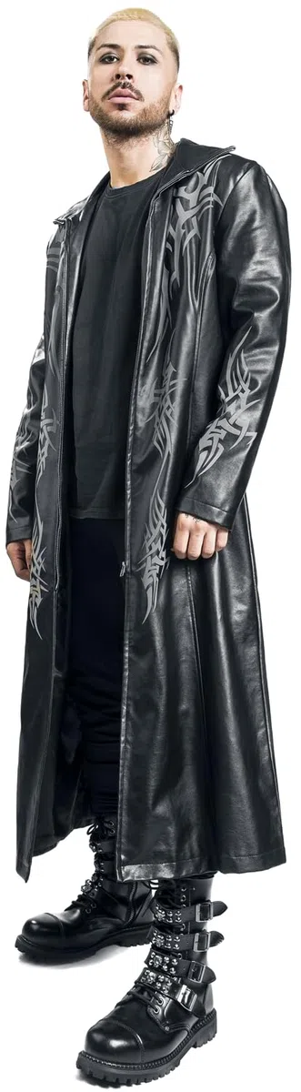 Uomo Cappotto in similpelle nero Non Specificato
