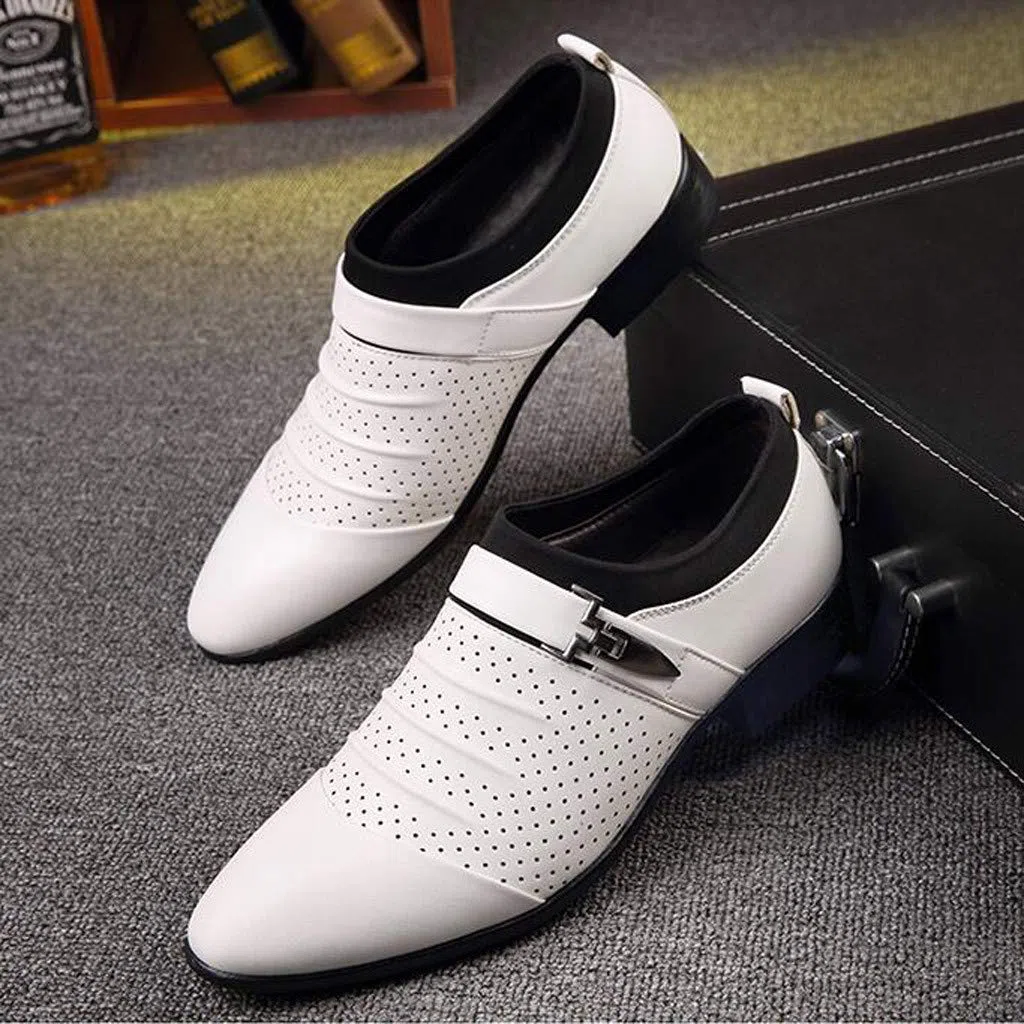 Scarpe da uomo business eleganti in pelle Oxford scarpe da sposa con lacci, leggere, larghe, classiche
