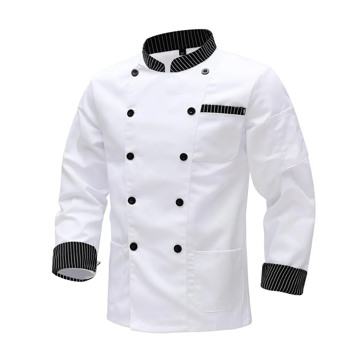 Giacca Cuoco Uomo e Donna Giacca Cuoco a Maniche Lunghe Professionale Cuoco Uniforme da Lavoro Cuoco Giacca Ristorante Divisa da Cuoco con Bottoni