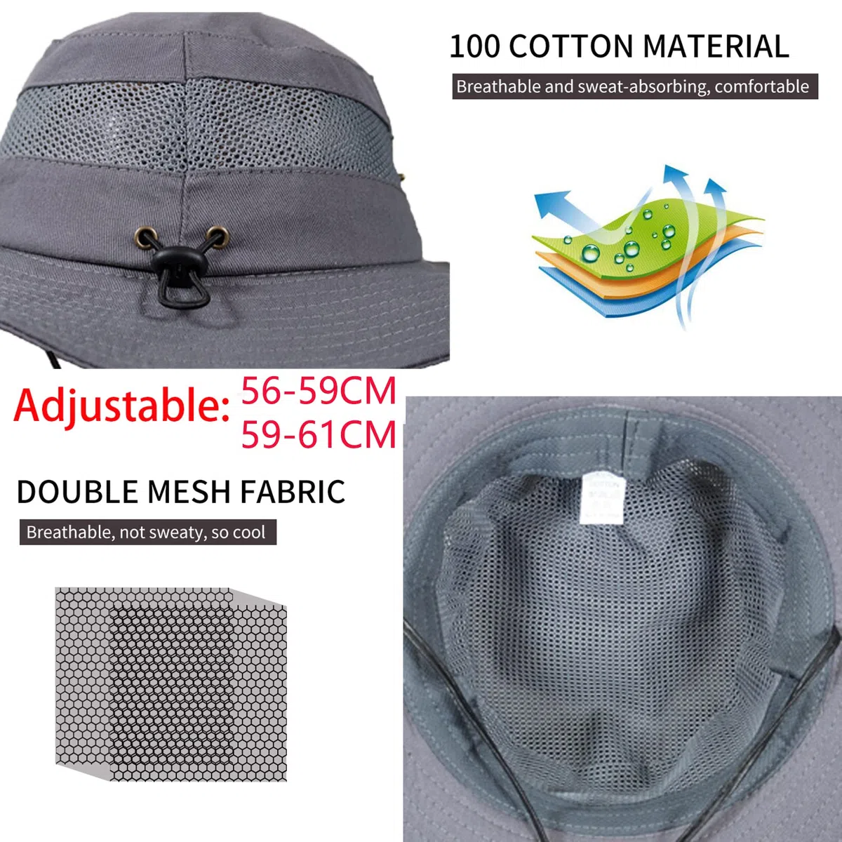 Cappello Safari Pescatore Uomo, Sole Estivo, Trekking Anti UV, Giungla Montagna