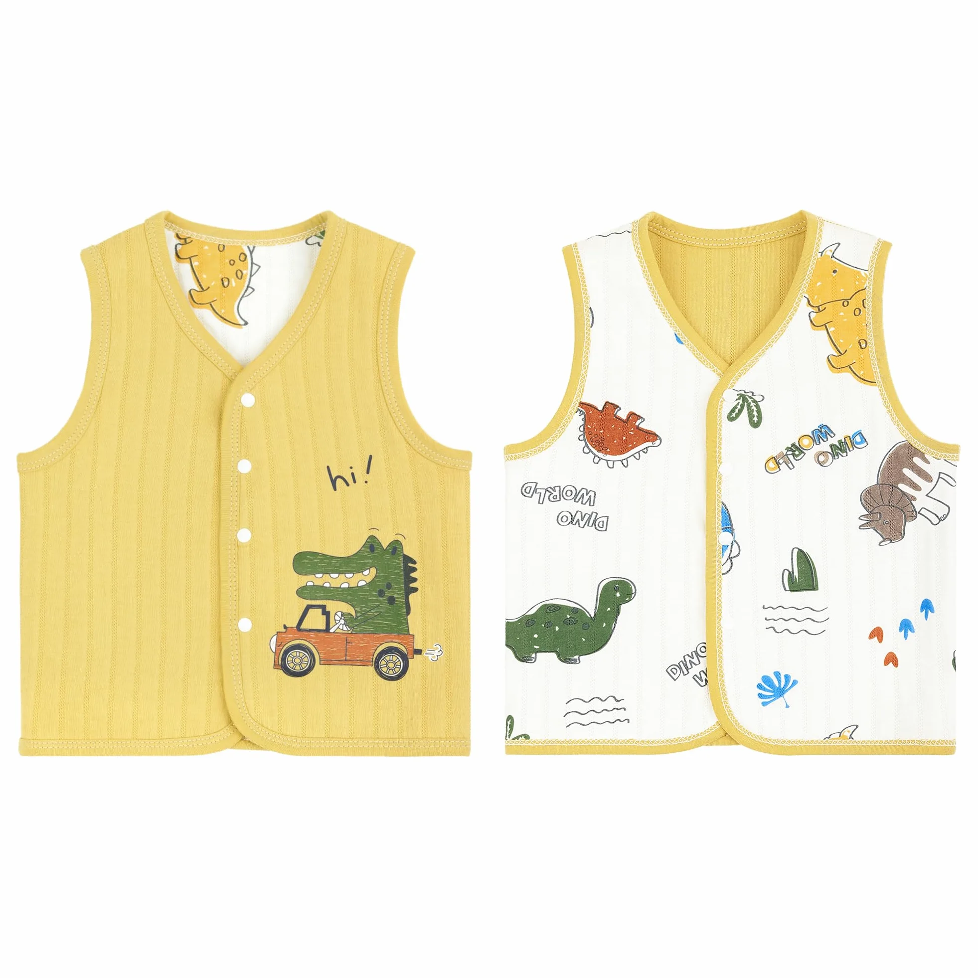 Bebè Doppio Lato Gilet Senza Maniche Bambini Giacca Cotone Ragazzi Ragazze Sottili Top Primavera Autunno Bottoni a Pressione Cardigan con Motivo