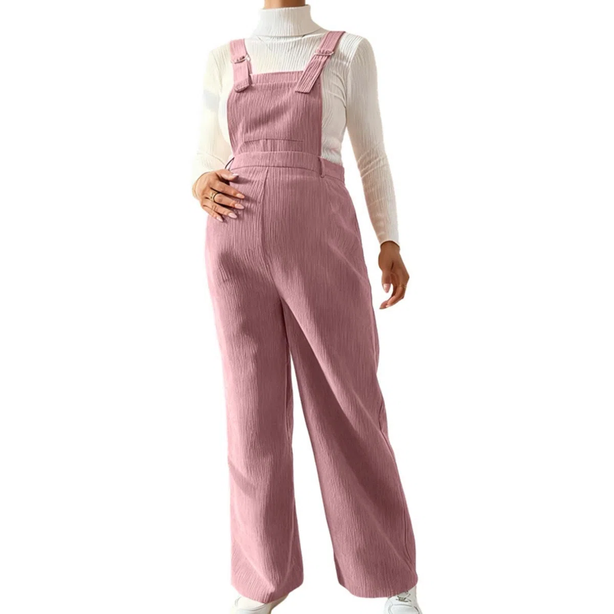 Salopette Premaman Donna Invernale, Tuta Premaman Donna Elegante con Tasche Morbida Comode Larga Taglie per Casual, Gravidanza, Lavoro, Salotto