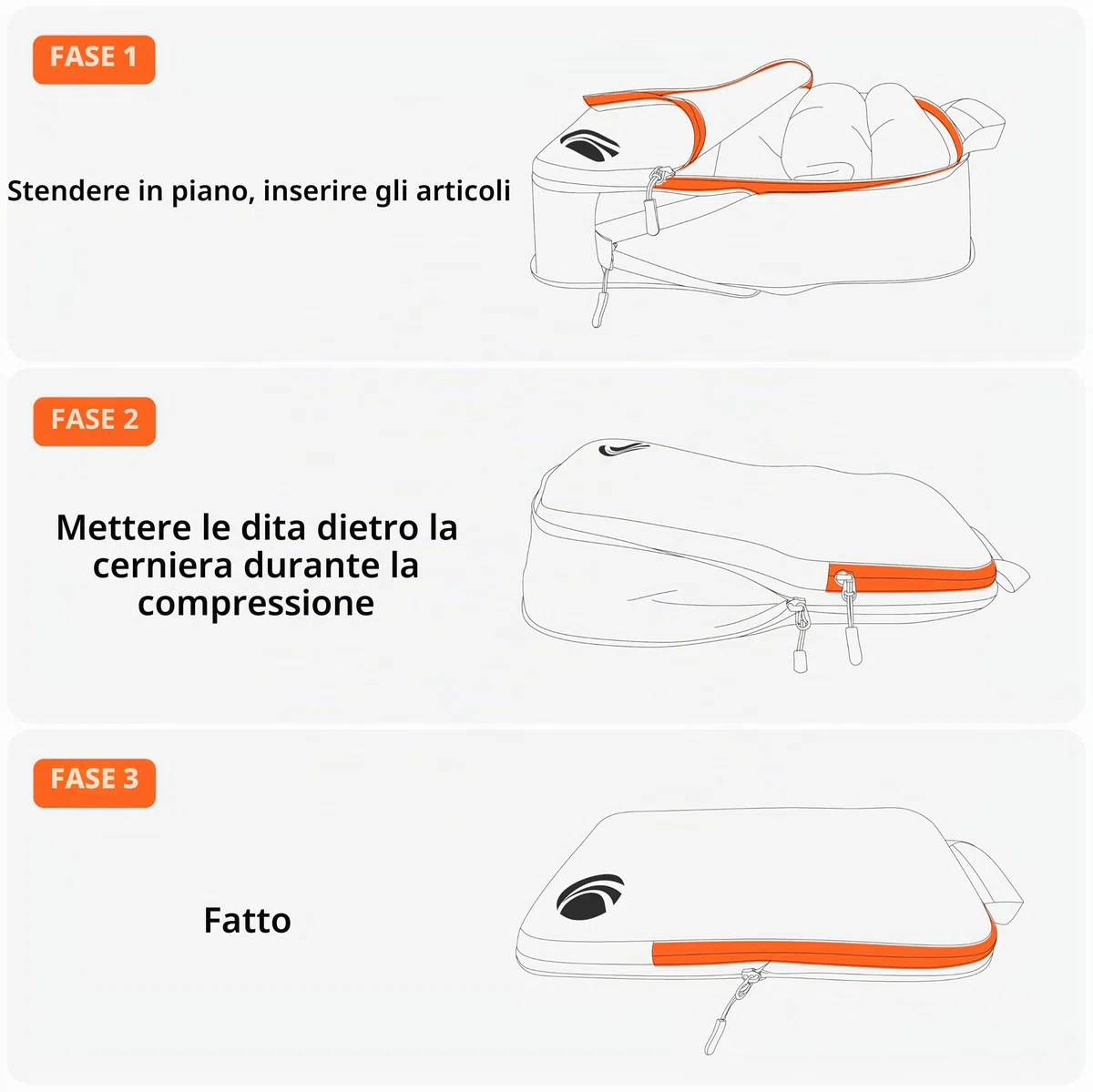 Cipway Set di cubi da imballaggio a compressione, organizer da viaggio espandibile ultraleggero per bagaglio a mano (grigio, 3 pezzi)