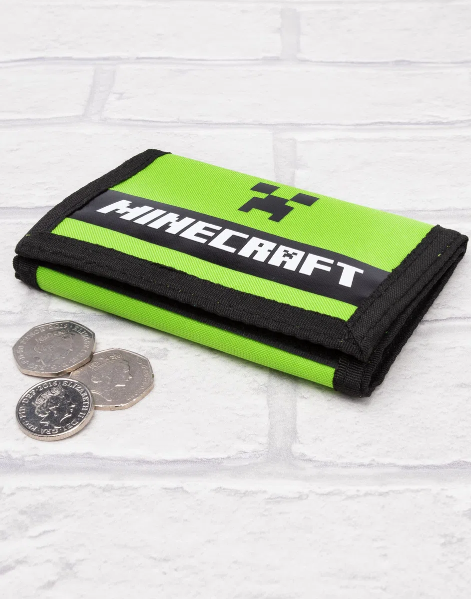 MINECRAFT Portafogli Bambini gioco Black o Green Creeper Greats Borsellino One Size