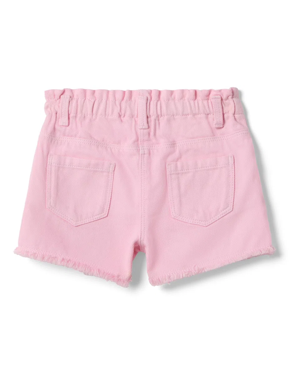 OVS Kids Short in Puro Cotone Rosa da Bimba Regular Fit con Frange