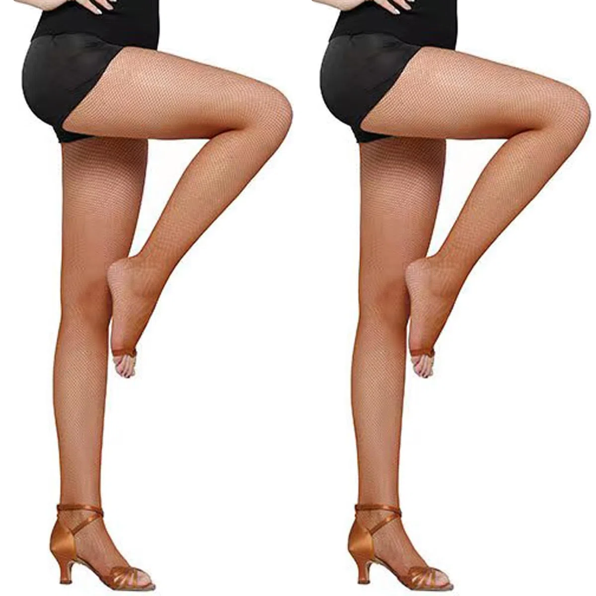 2 paia di collant a rete da danza da donna
