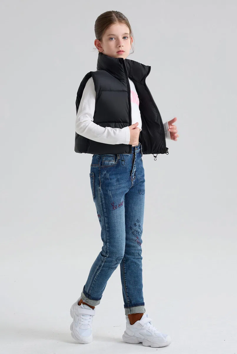 SOLOCOTE Gilet Invernale per Ragazze Impermeabile Caldo Senza Maniche con Colletto Alto Cappotto per Bambini