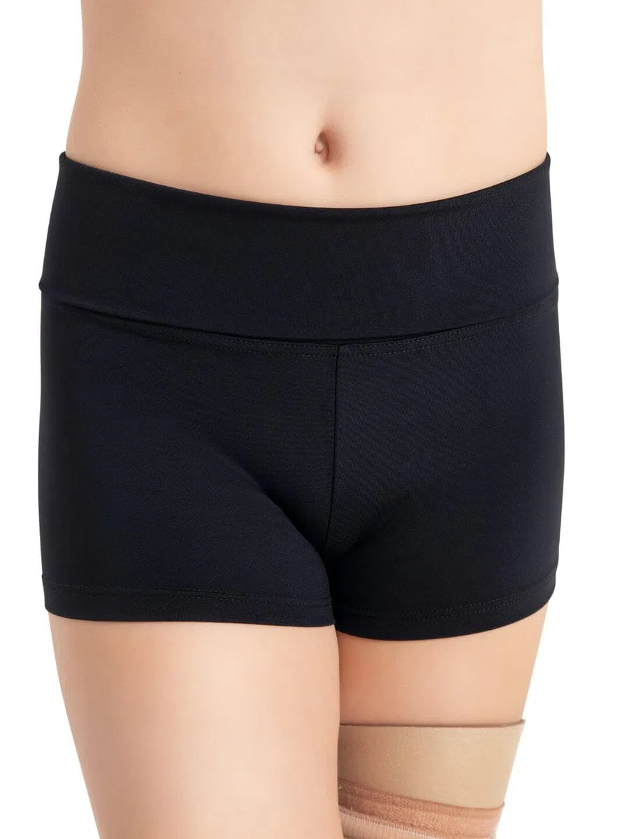 Capezio - Team Basic Boyshort con Cintura Pieghevole, Pantaloncini Donna