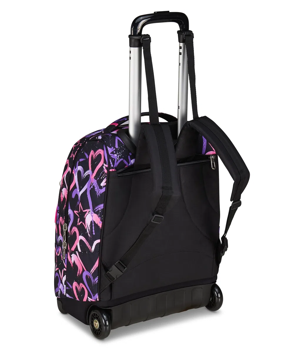 Seven Zaino Trolley, Scuola Elementare, Doppio Uso, Doppio Scomparto, Spallacci a Scomparsa, Bambina, Lovely Elements, rosa
