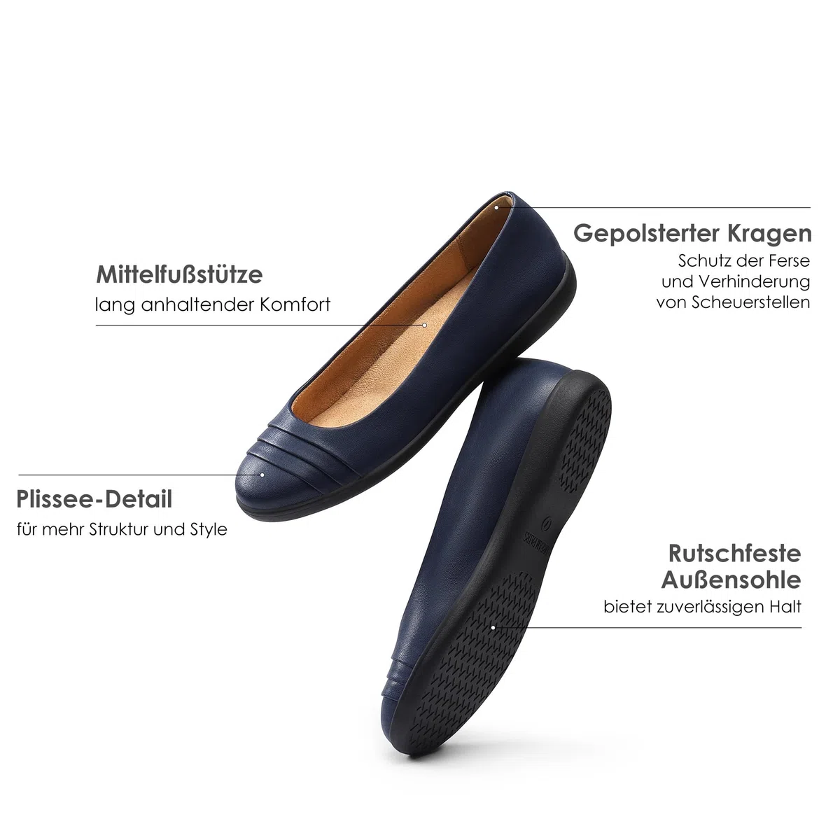DREAM PAIRS Scarpe Ballerine da Donna Classiche e Comode Scarpe Basse Casual Leggere