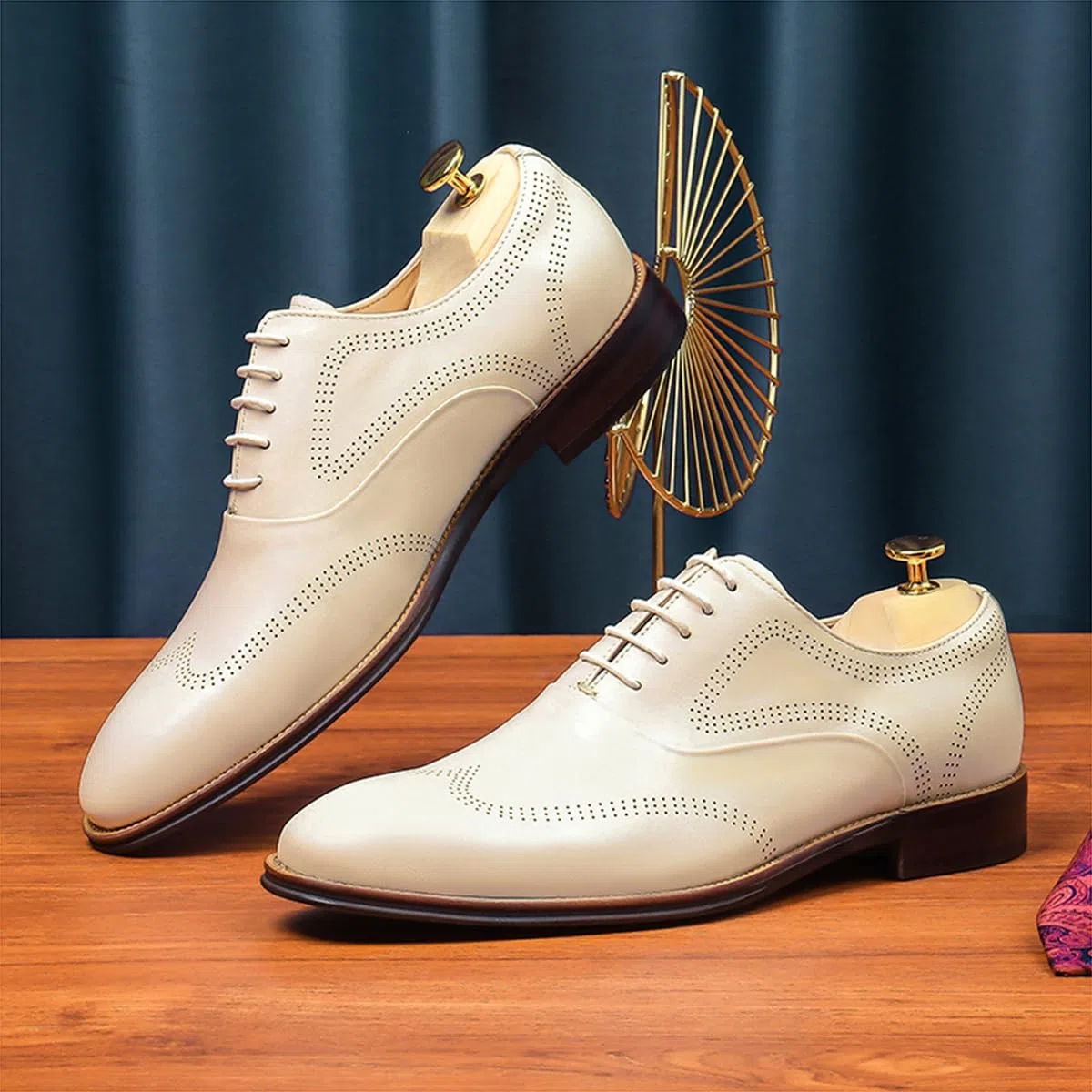 Scarpe Eleganti Formali Business da Uomo Oxfords in Pelle Confortevoli Casual Brogues Basse Stringate da Vestito