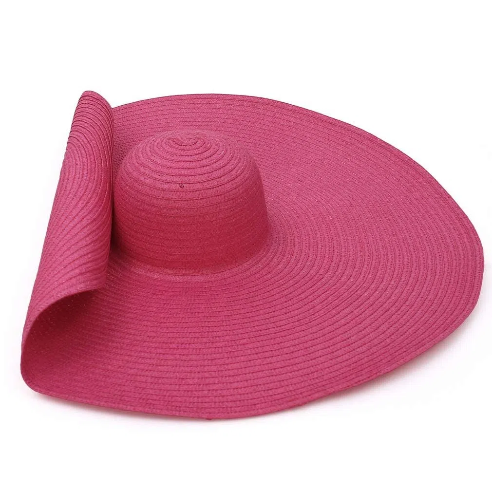 GEMVIE Pamelas - Cappelli di Paglia da Donna, per Spiaggia, alla Moda, Grande, Anti-UV, Pieghevole, per Le Vacanze in Spiaggia