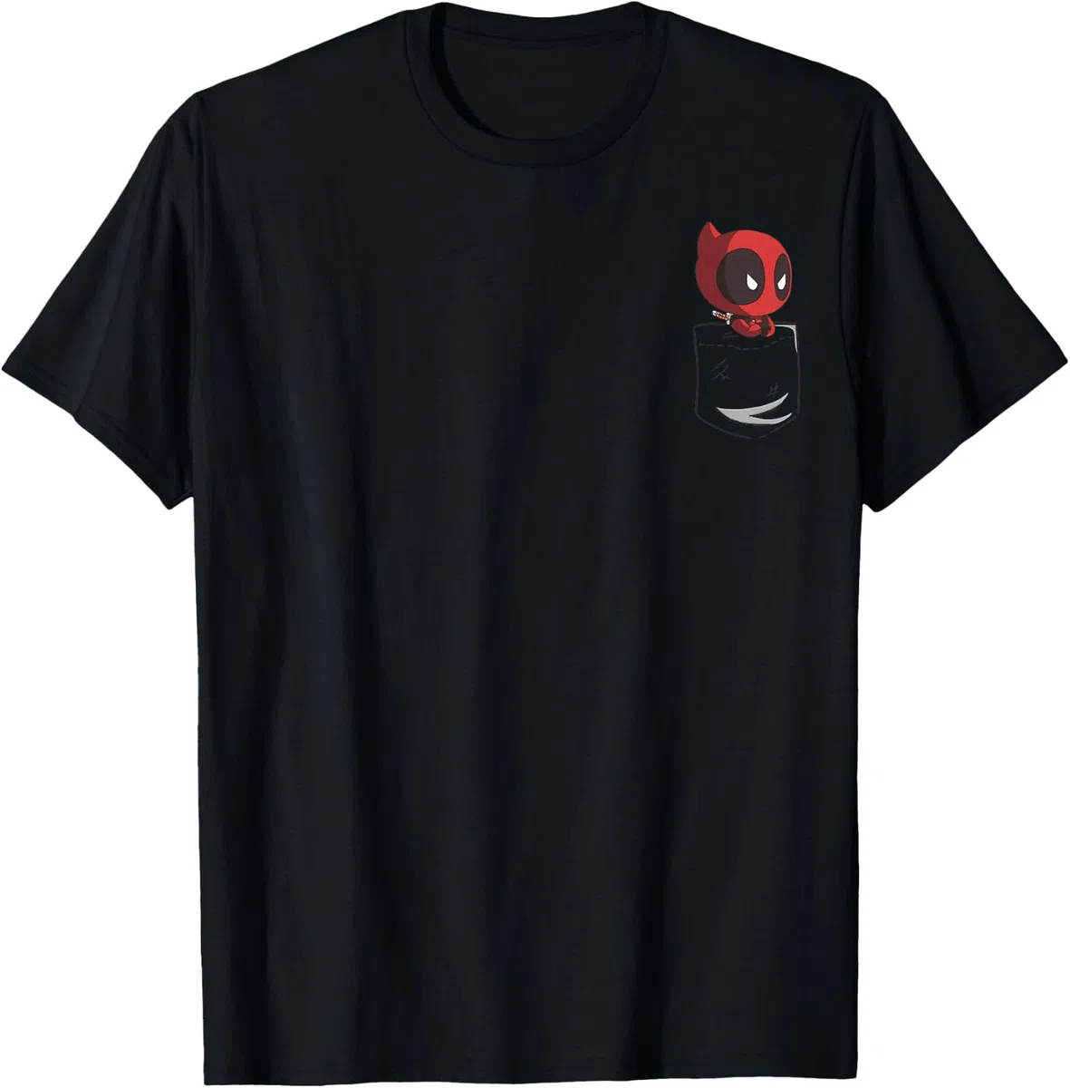 Marvel Deadpool Peekaboo Chibi Faux Pocket Maglietta