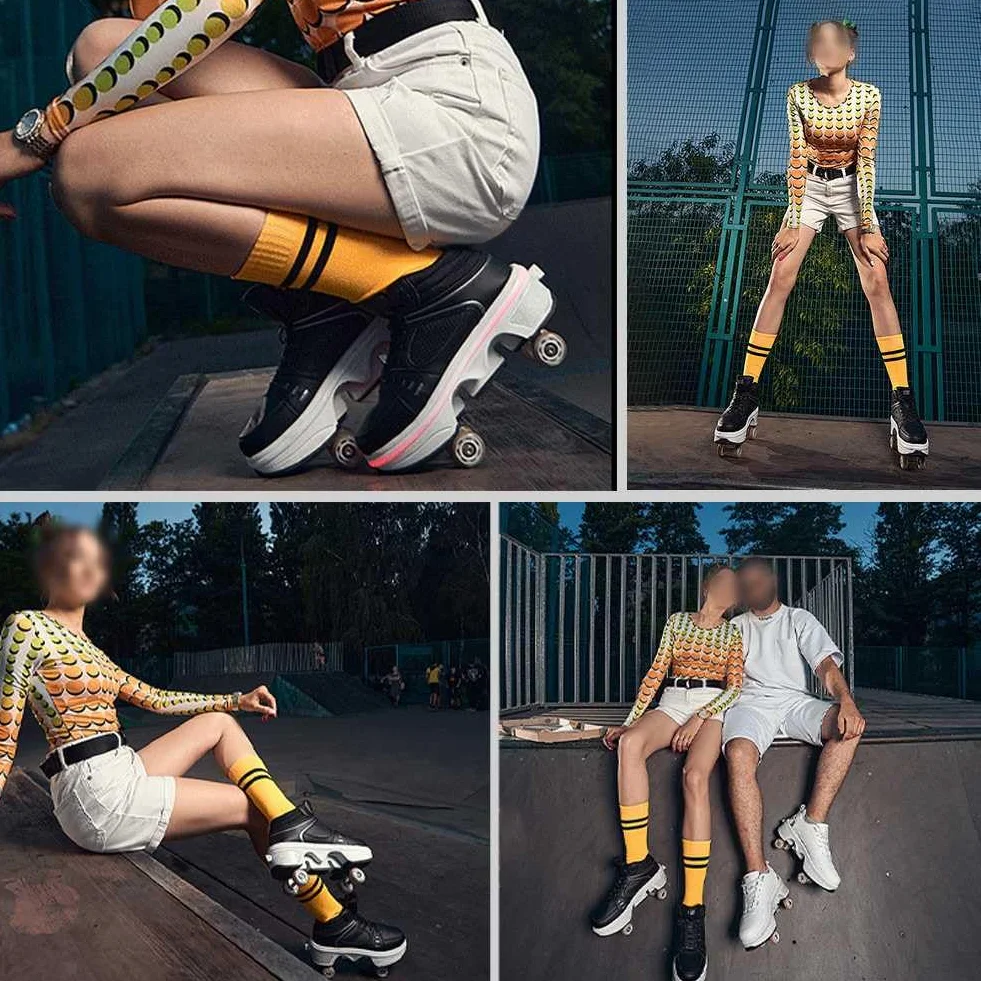 Scarpe con rotelle, pattini a rotelle, Skateboard, Scarpe bambini con rotelle, scarpe da pattinaggio, scarpe da ginnastica con ruote per Donna e Uomo Unisex Sneakers