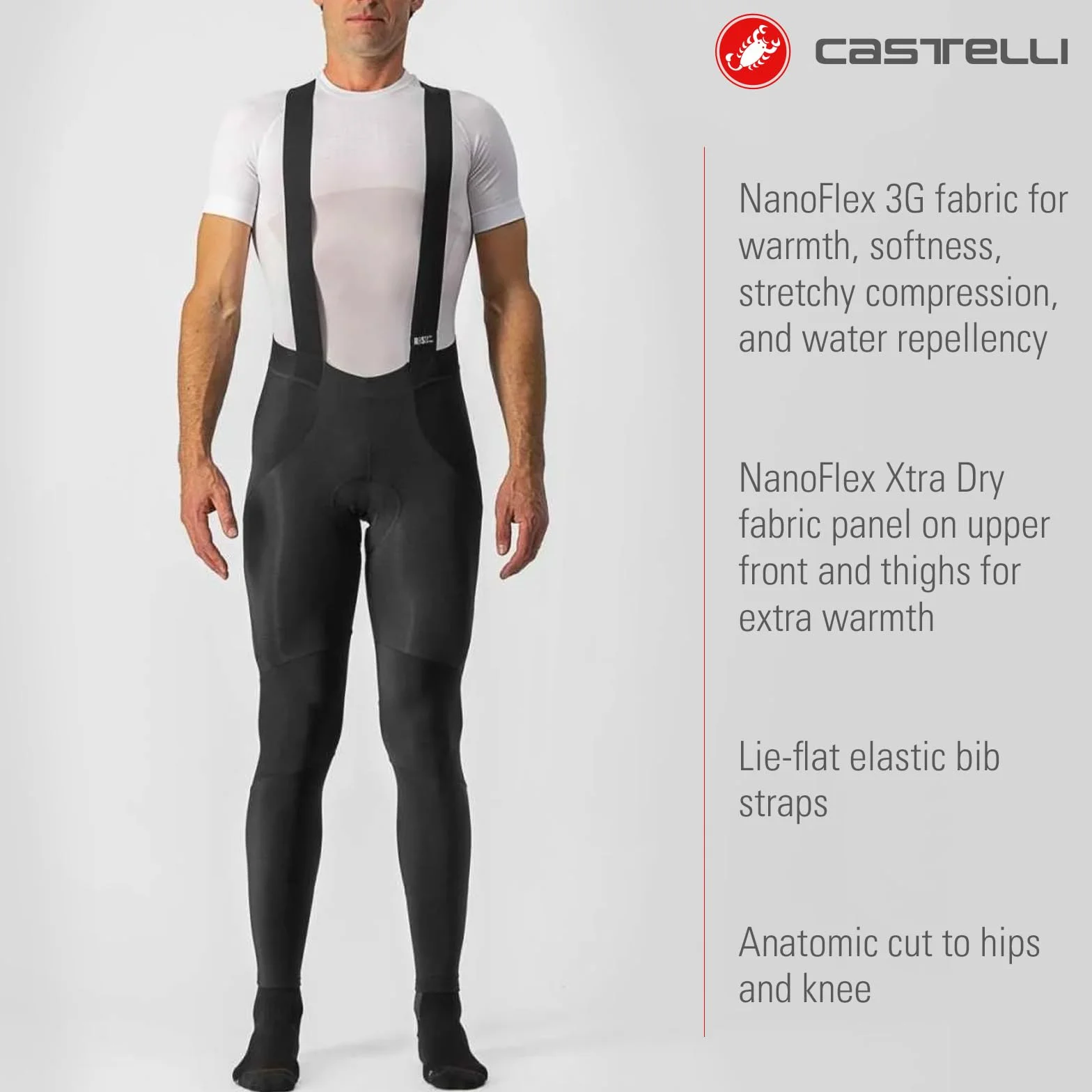 Castelli - Sorpasso Ros Bibtight, Pantaloncini Ciclismo Uomo