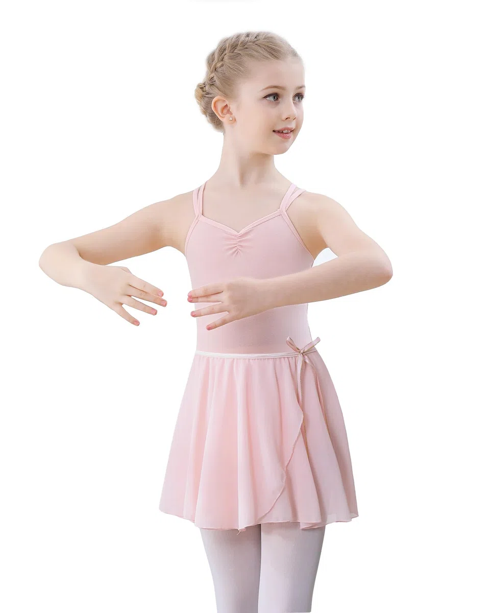 Vestito Body da Balletto Danza per Ragazze Bambina Gonna Cotone Spalline Sottili