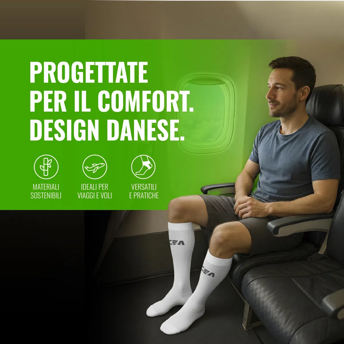 COMPRESSION FOR ATHLETES Calze Compressione Graduata Donna e Uomo di Bambù, Made in Unione Europea