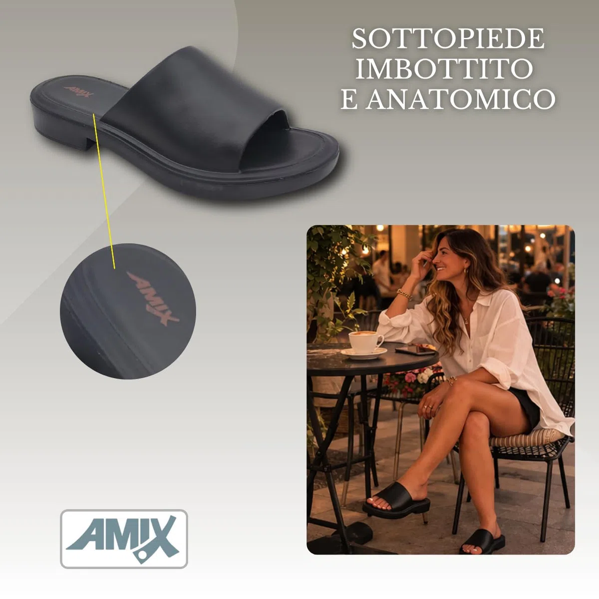 Amix ChicTank Eleganti Ciabatte Donna Estive in Gomma, Sandali Casa Mare Spiaggia Doccia Piscina, Sabot Platform con Zeppa Estiva